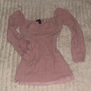 Forever 21 Dusty Pink Long Sleeve Mini Dress